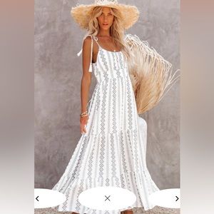 Vici Tiered Dress With Tassel Ties At Shoulder